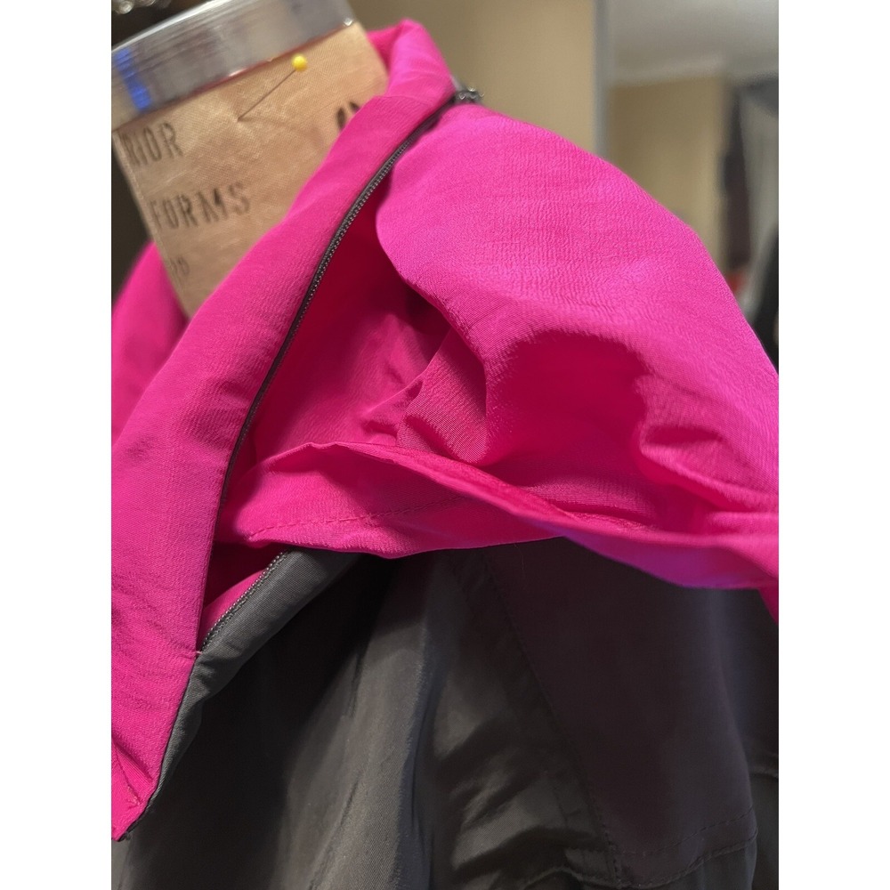 Mycra‎ Pac Life Reversible Women's Raincoat Fuchsia Gray Hooded Jacket Sz 1 S/M - Picture 6 of 9